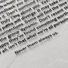 Load image into Gallery viewer, Never them always us.